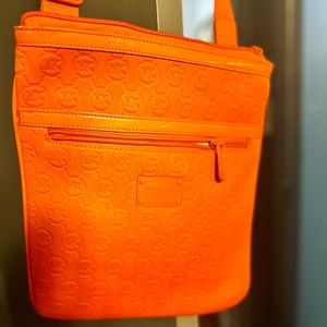 Michael Kors Orange Neoprene Messenger Bag
